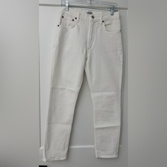 Agolde Denim - Agolde Willow Mid-Rise Slim Cut White Jeans